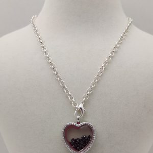 ANKH'IN KALBİ KRİSTAL KOLYE-SİYAH