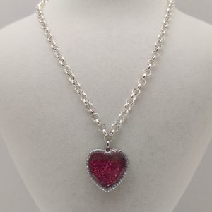 ANKH'IN KALBİ KRİSTAL KOLYE-PEMBE